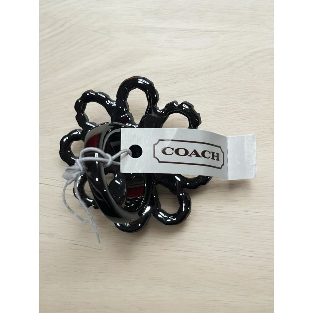 Coach Y2K Pavé Crystal Flower Necklace and New With Tags Flower Ring Size 6 - Picture 6 of 8